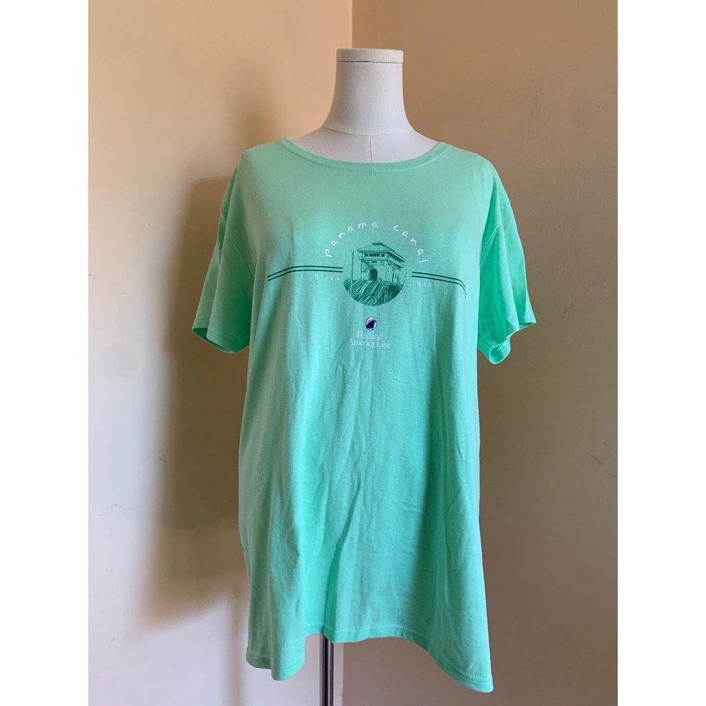 Holland America Line Panama Canal Tonal Tee Mint Green XXL